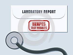 Herpes test results health concept