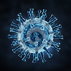 Herpes virus on a dark background.