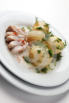 Herring and boiled potatoes