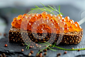 Herring Caviar on Rye Bread