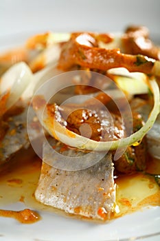 Herring in cooking oil