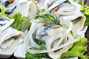 Herring Filet on small plates