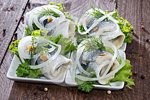 Herring Filet on small plates