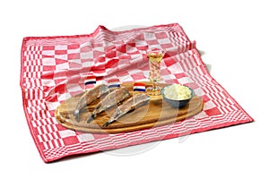 Herring fillets with Dutch flags