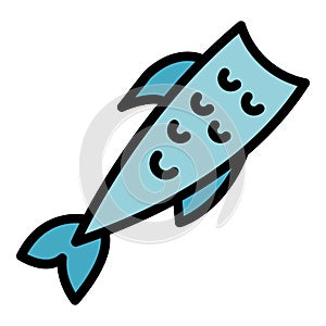 Herring fish icon vector flat