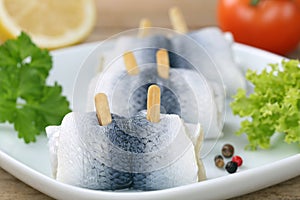 Herring fish on a plate