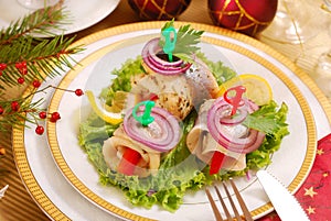 Herring rollmops for christmas