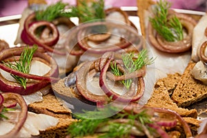 Herring sandwiche snackes