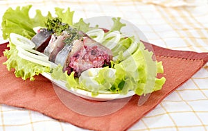 Herring with vegetables