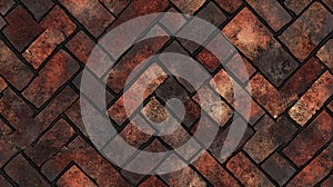 Herringbone Brick Pavement Texture Seamless Background
