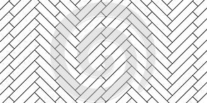 Herringbone floor. Tile pattern for kitchen and bathroom. Parquet texture. Modern geometric backsplash for wood floor. Outline