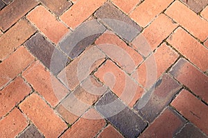 Herringbone pattern brick background, outdoor paving