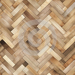 Herringbone pattern wooden floor with grungy patchwork and muted tonalities (tiled