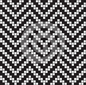 Herringbone Weave, Black and White Abstract Geomet