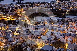 Hersbruck in winter night -Germany