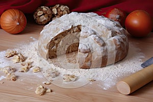 herstellen Brot backen Kuchen Eier Mehlteig gekneteter Backzutaten