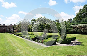 Herstmonceux Castle garden in England