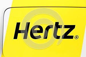 Hertz logo on a car