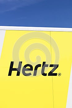Hertz logo on a truck