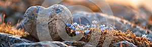 Herz auf Steinen mit GÃ¤nseblÃ¼mchen - Heart on Stones with Daisy Flowers