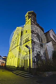 Herz-Jesu Church in Aachen, Germany at night