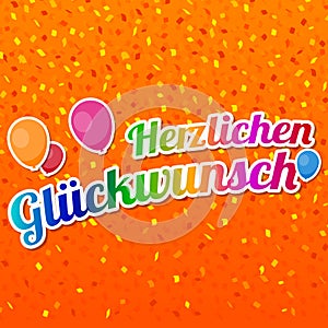 Herzlichen GlÃ¼ckwunsch - Happy Birthday Card Vector.