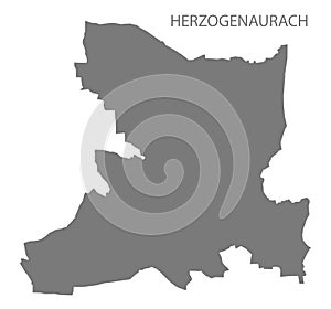 Herzogenaurach German city map grey illustration silhouette shape