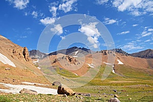 Hesarchal plain and mount Alamkuh , Iran photo