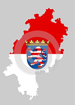 Hessen map and flag vector silhouette illustration isolated on  background