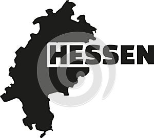 Hessen map with german title photo