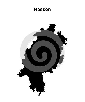 Hessen outline map