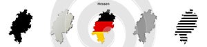 Hessen outline map