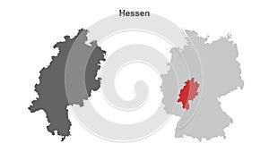 Hessen outline map