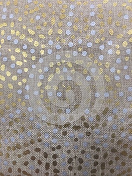 Hessian fabric texture with gold and silver spots