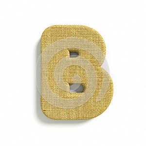 Hessian letter B - Capital 3d jute font - suitable for fabric, design or decoration related subjects