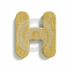 Hessian letter H - Upper-case 3d jute font - suitable for fabric, design or decoration related subjects