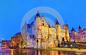 Het Steen, a medieval fortress in Antwerp, Belgium photo