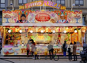 Het Zuid, Ghent, Belgium. December 17 202. Firma Abel, doughnut stall. photo