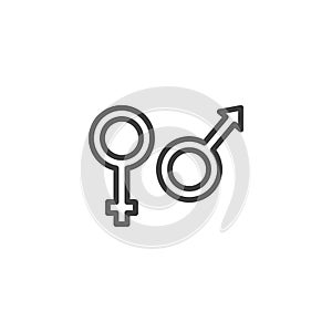 Hetero sexual orientation line icon photo