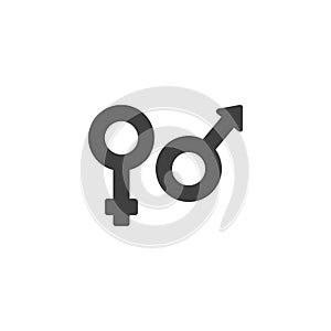 Hetero sexual orientation vector icon photo