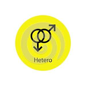 Hetero Symbol icon. Gender icon. vector sign isolated on a white background illustration for graphic