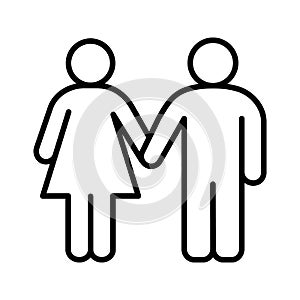 Heterosexual couple linear icon