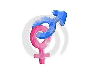 Heterosexual gender symbol combined mars and venus icons. Male and female equality vector concept sign. Isolated