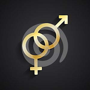 Heterosexual gold symbol