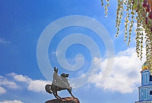 Hetman Bogdan Khmelnitsky statue and Sofia belltower