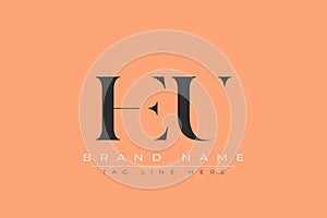 HEU abstract letter logo design