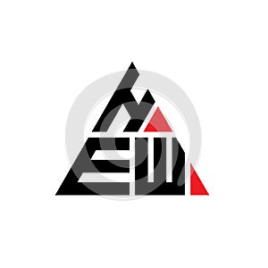 HEW triangle letter logo design with triangle shape. HEW triangle logo design monogram. HEW triangle vector logo template with red