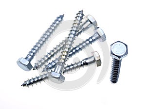 Hex head screws.