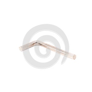 Hex metal allen key over white isolated background