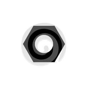 and hex nut solid icon, build repair